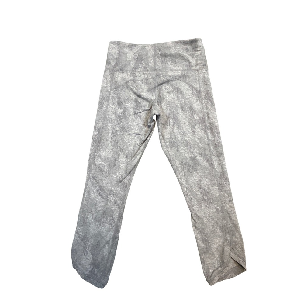 Athleta Crop Leggings Womens Small Gray Heathered Abstract High Rise Yoga Gym